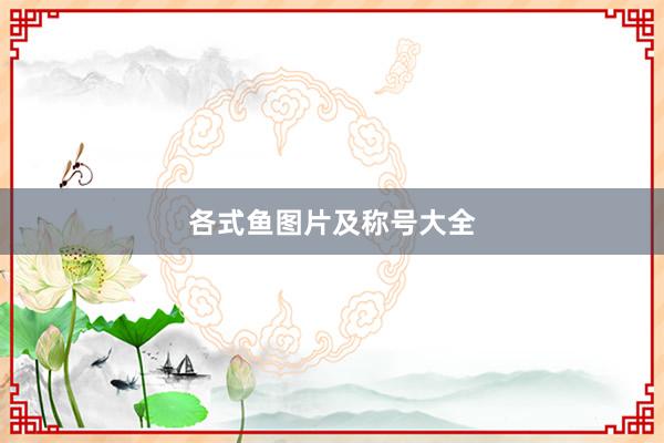 各式鱼图片及称号大全